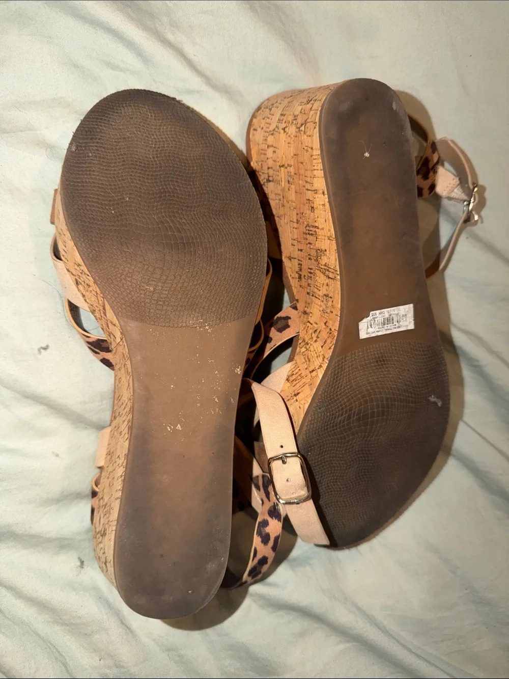 torrid Leopard Print and Tan Cork Wedge Sandals